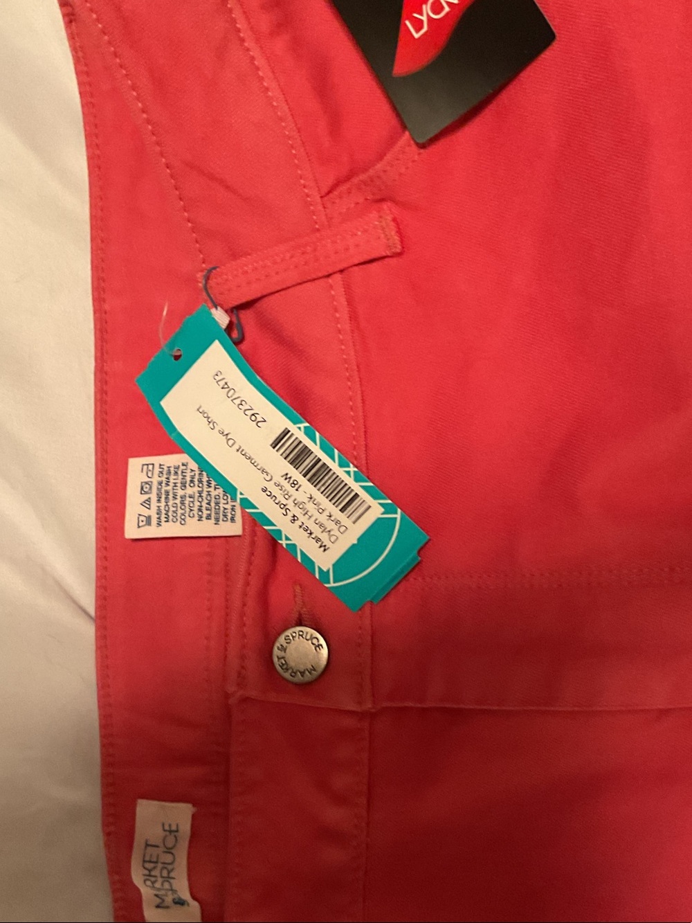 Market & Spruce Coral Pink Jean Shorts - Picture 3 of 3